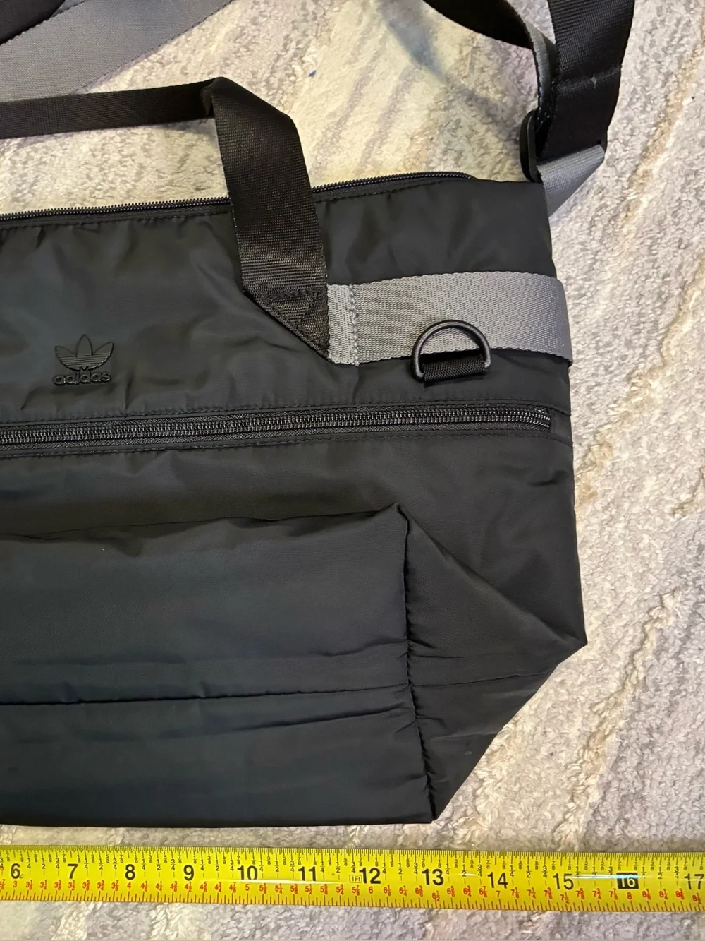 Adidas Originals Puffer Shopper Black Tote Bag. Minimalist. Clean Interior